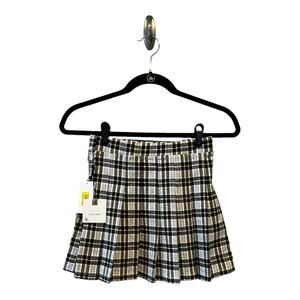 Originality NWT Pleated Plaid Skirt size M Black